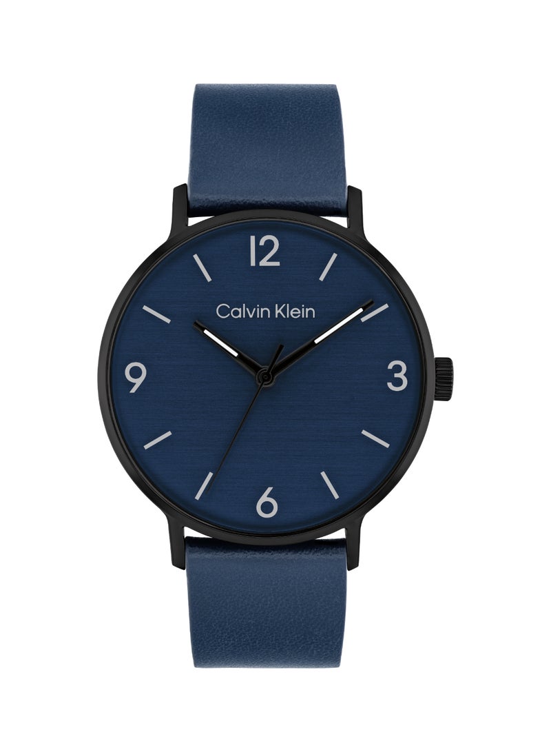 CALVIN KLEIN ساعة رجالية دائرية أنالوج بعلبة زرقاء - 25200436 - Image 1