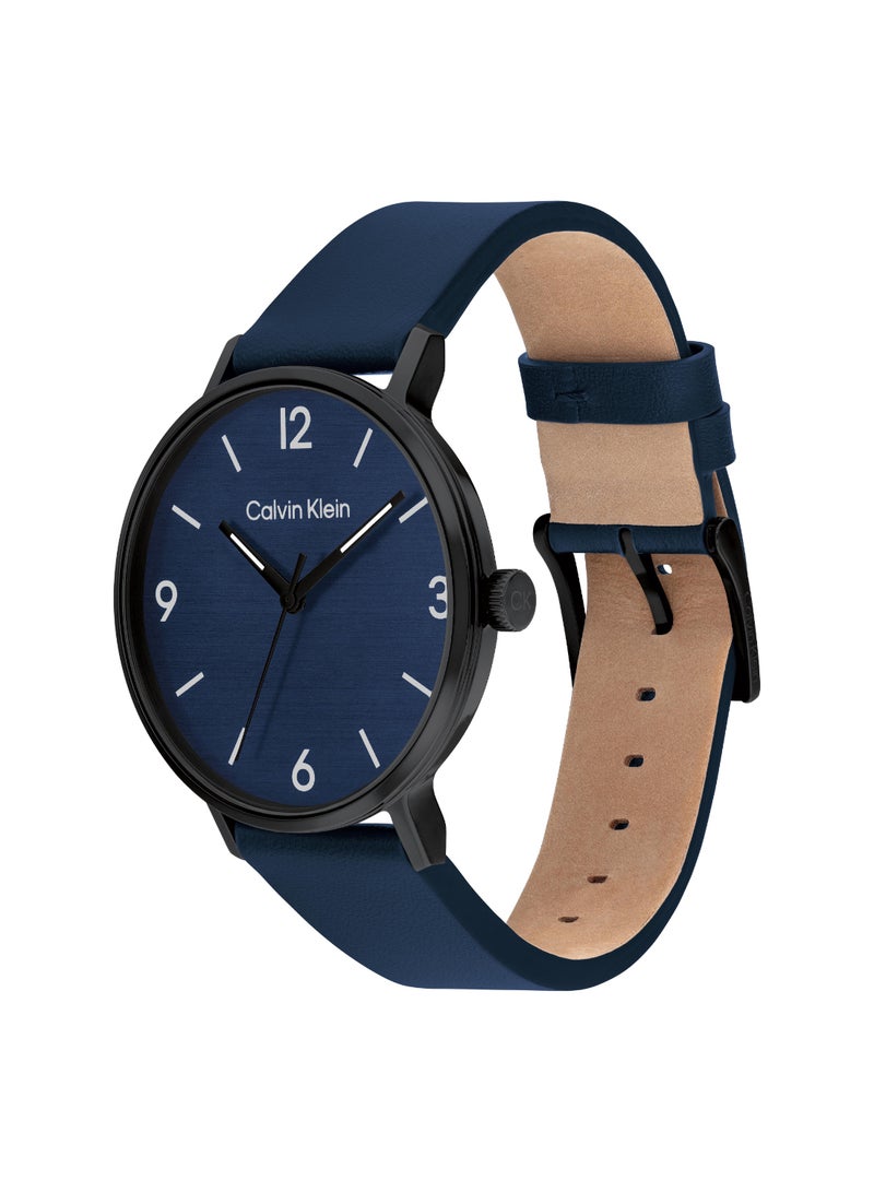 CALVIN KLEIN ساعة رجالية دائرية أنالوج بعلبة زرقاء - 25200436 - Image 2