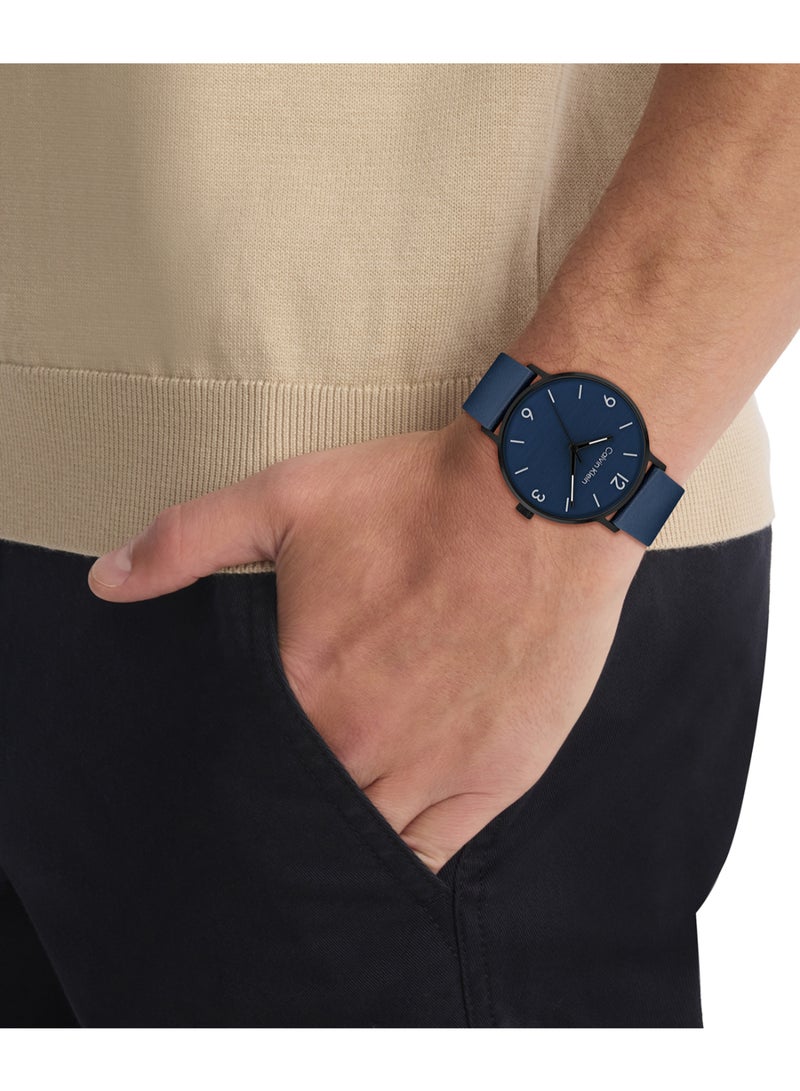 CALVIN KLEIN ساعة رجالية دائرية أنالوج بعلبة زرقاء - 25200436 - Image 4