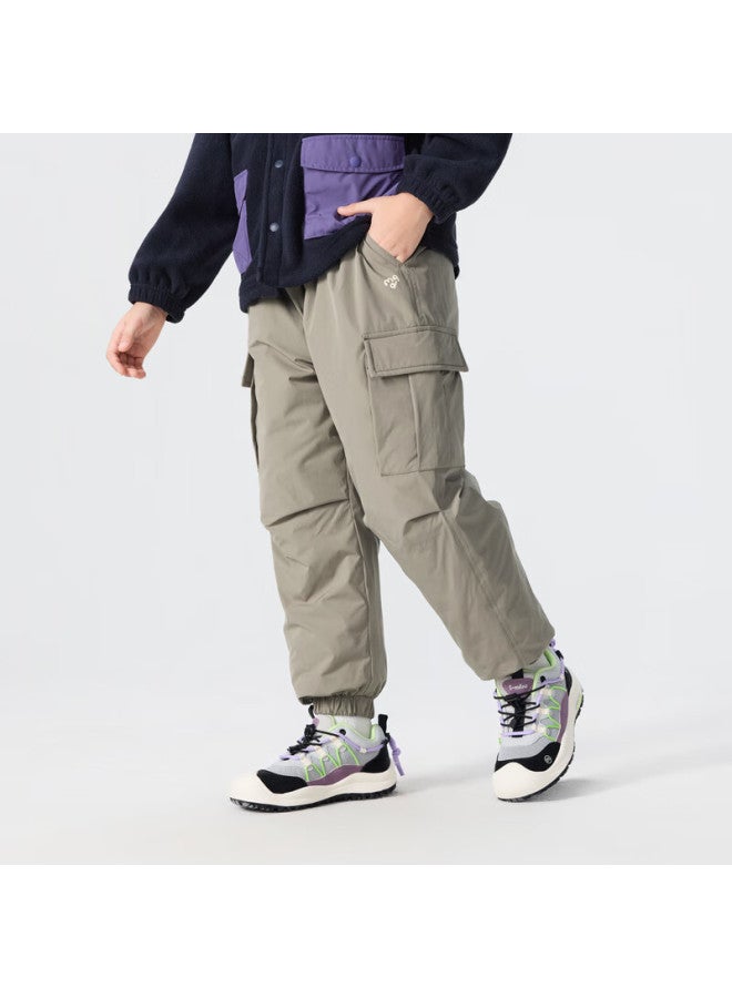 Mqd Boys' Winter New Outdoor Cargo Jogger Casual Down Pants - Image 3