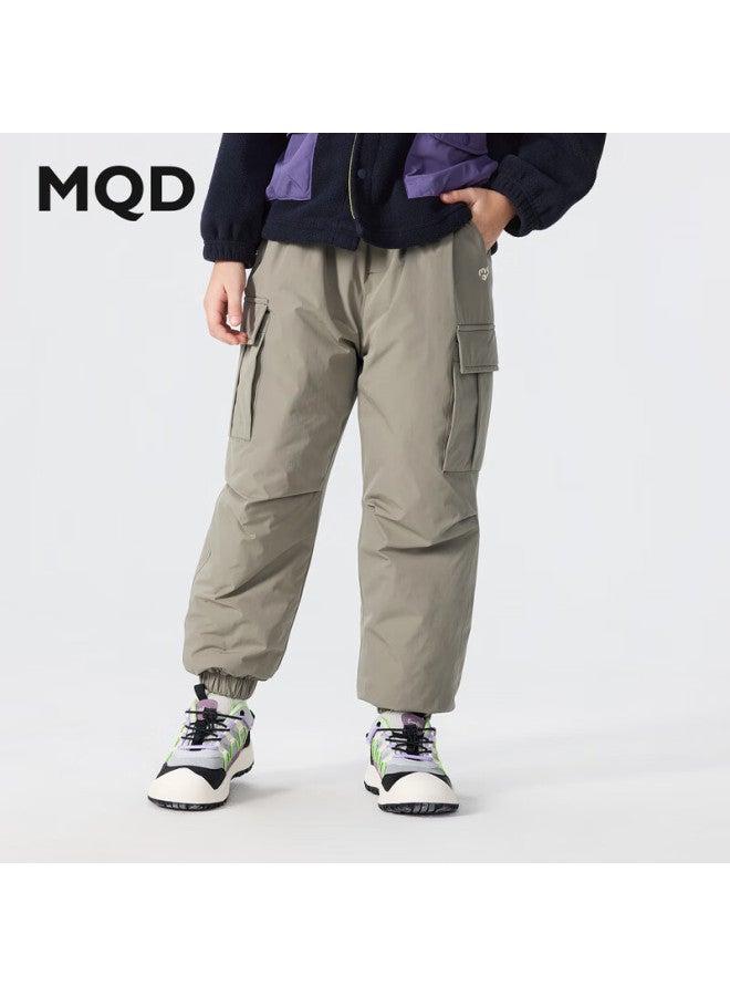 Mqd Boys' Winter New Outdoor Cargo Jogger Casual Down Pants - Image 1