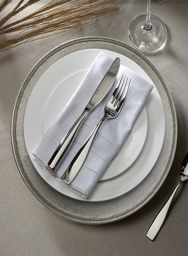 ChargeIt by Jay Charge It by Jay Leaf Charger Plate 13” Decorative Melamine Service Plate for Home, Professional Dining, Perfect for Upscale Events, Dinner Parties, Weddings, Banquets, Catering, 1 Piece, Silver - Image 2