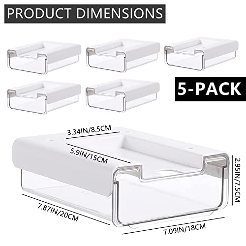 RHBLME 5 Pack Under Desk Drawer, Under Shelf Drawers Slide Out Self-Adhesive Standing Desk Drawer Attachment, Plastic Workspace Organizers for Office Home School - Image 2