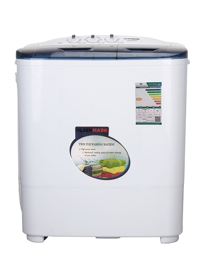 أولسنمارك غسالة ملابس بحوضين بقدرة 400 وات 7 kg 670 W OMSWM1671C أبيض/رمادي - Image 1