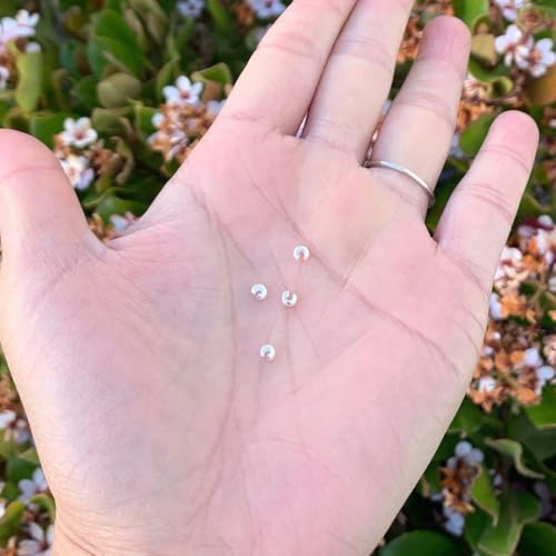 Adabele 20pcs Adabele Authentic 925 Sterling Silver 3mm Small Tiny Crimp Bead Knot Cover End Caps Hypoallergenic for DIY Craft Jewelry Making SS227-3 - Image 2