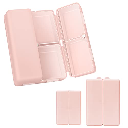 FYY 2 Pcs Daily Pill Organizer, 7 Compartments Portable Pill Case Travel Pill Organizer,[Folding Design] Pill Box for Purse Pocket to Hold Vitamins,Cod Liver Oil,Supplements and Medication-Pink - Image 1