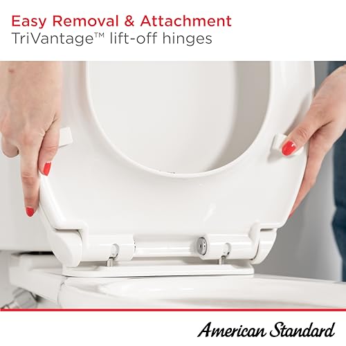 American Standard 5020A65G.020 Traditional Luxury Toilet Seat, Slow-Close, Elongated Front, White - Image 4