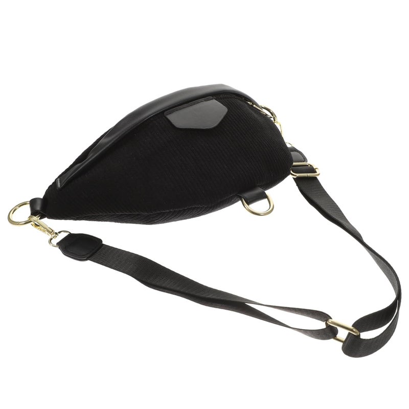 Adjustable Crossbody Chest Bag Lightweight Travel Hiking Daily Pouch for Girls Black - Image 2