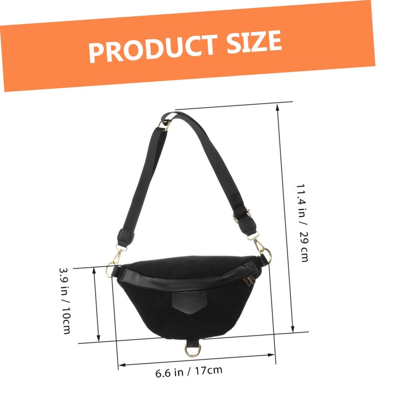 Adjustable Crossbody Chest Bag Lightweight Travel Hiking Daily Pouch for Girls Black - Image 3