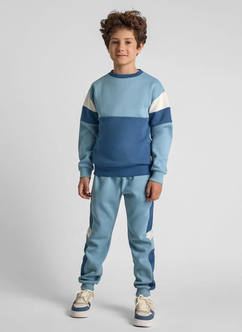 MINOTI Teen Boys Tracksuit Set with Print and Sporty Panel Design