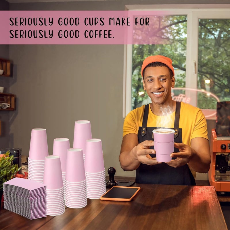 Tioncy 24 Set 12 oz Disposable Coffee Cups with Lids and Sleeves Set Insulated Disposable Hot Travel Paper Cups for Hot Chocolate Cocoa Coffee Tea Cafes Travel Bar Supplies, Leak Proof, Pink - Image 5