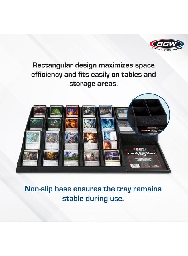 BCW Basic Trading Card Sorting Tray - 1ct | 24-Cell Organizer Display Case & Card Storage | Perfect for Sorting, Displaying, and Storing TCG & Gaming Cards Collections - Image 4