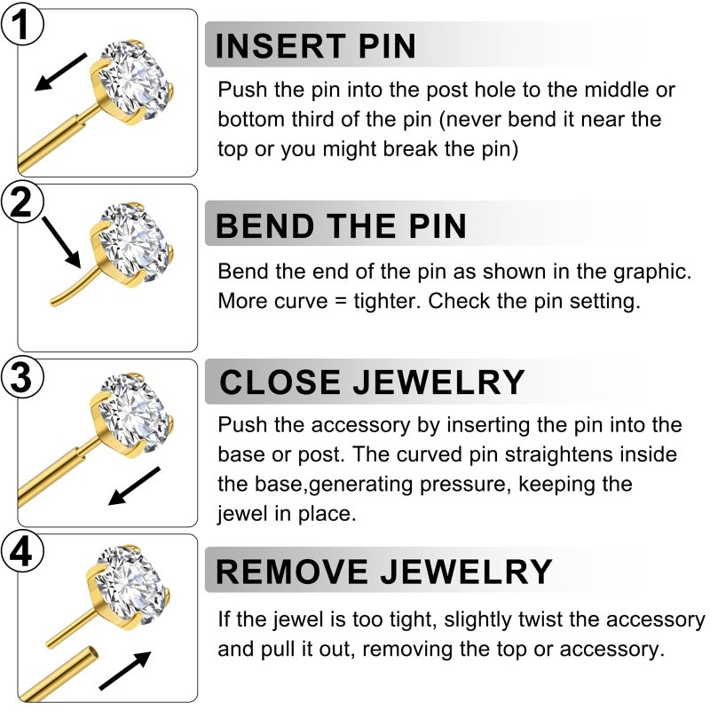 Gotumo 20G Flat Back Earrings Stud G23 Titanium Threadless Tragus Labret Cartilage Lip Medusa Conch Body Piercing Jewelry for Women Men Silver - Image 4