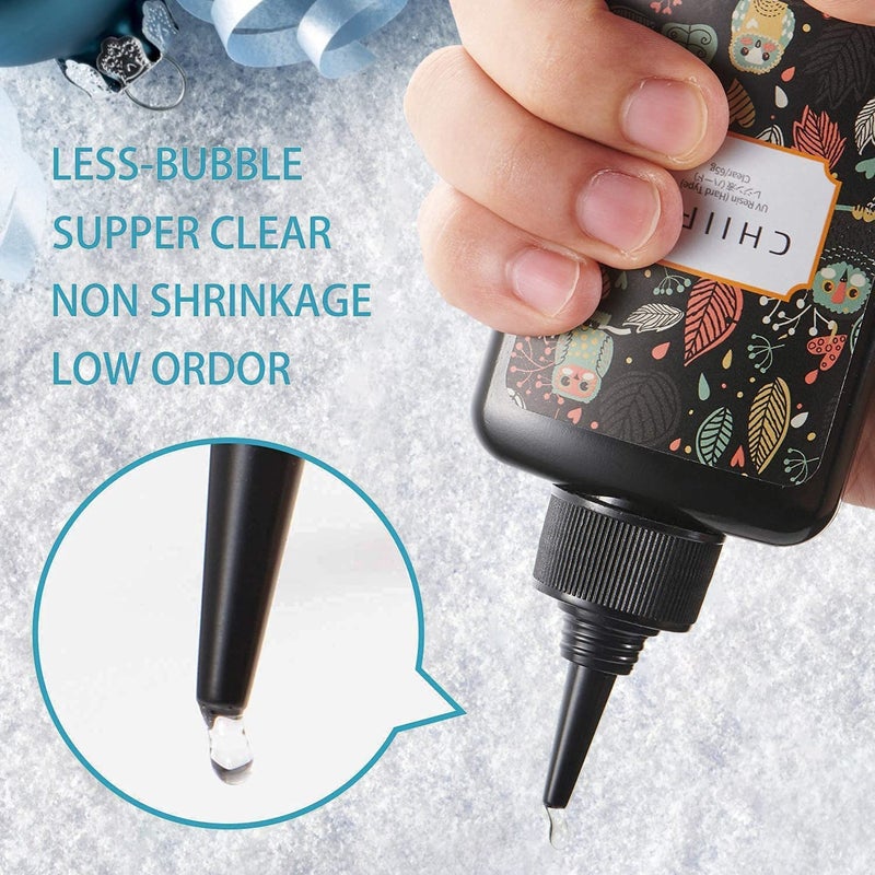 SANAAA UV Resin Clear Hard Type 100g Transparent UV Solar Curing Resin for DIY Earring Pendant Jewelry Making - Image 3