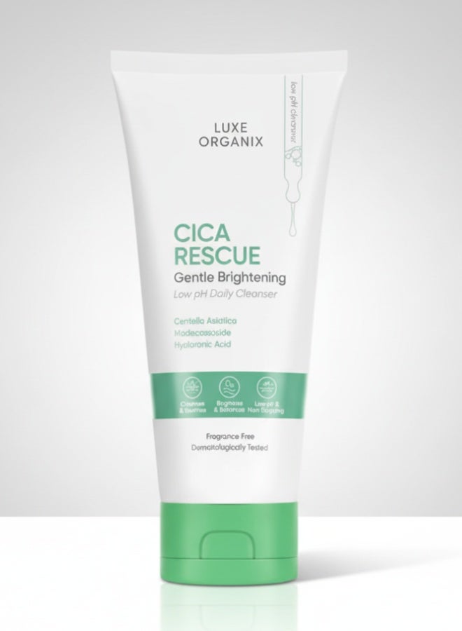 LUXE ORGANIX Cica Rescue Gentle Brightening Daily Cleanser 150 g Face Wash Purify and Refresh Skin Deep Cleansing for Sensitive Skin - Image 1