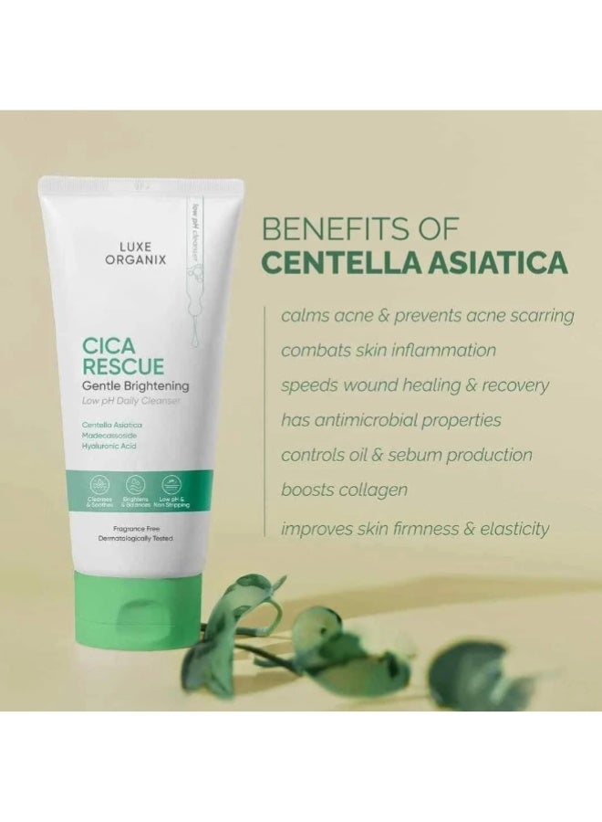 LUXE ORGANIX Cica Rescue Gentle Brightening Daily Cleanser 150 g Face Wash Purify and Refresh Skin Deep Cleansing for Sensitive Skin - Image 4