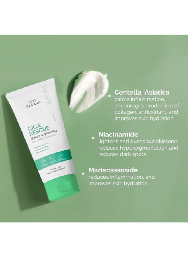 LUXE ORGANIX Cica Rescue Gentle Brightening Daily Cleanser 150 g Face Wash Purify and Refresh Skin Deep Cleansing for Sensitive Skin - Image 2