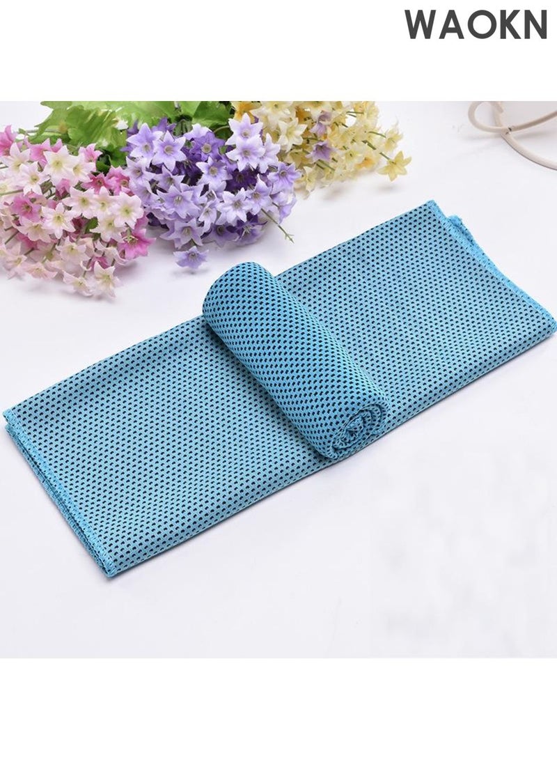 WAOKN 4-pack cooling towels, sweat absorbing ice silk towels, ice sensitive ice towels, soft and breathable sports towels, can be used as quick drying towels for yoga, Pilates, golf, gym, camping, hiking and other exercise activities. - Image 3