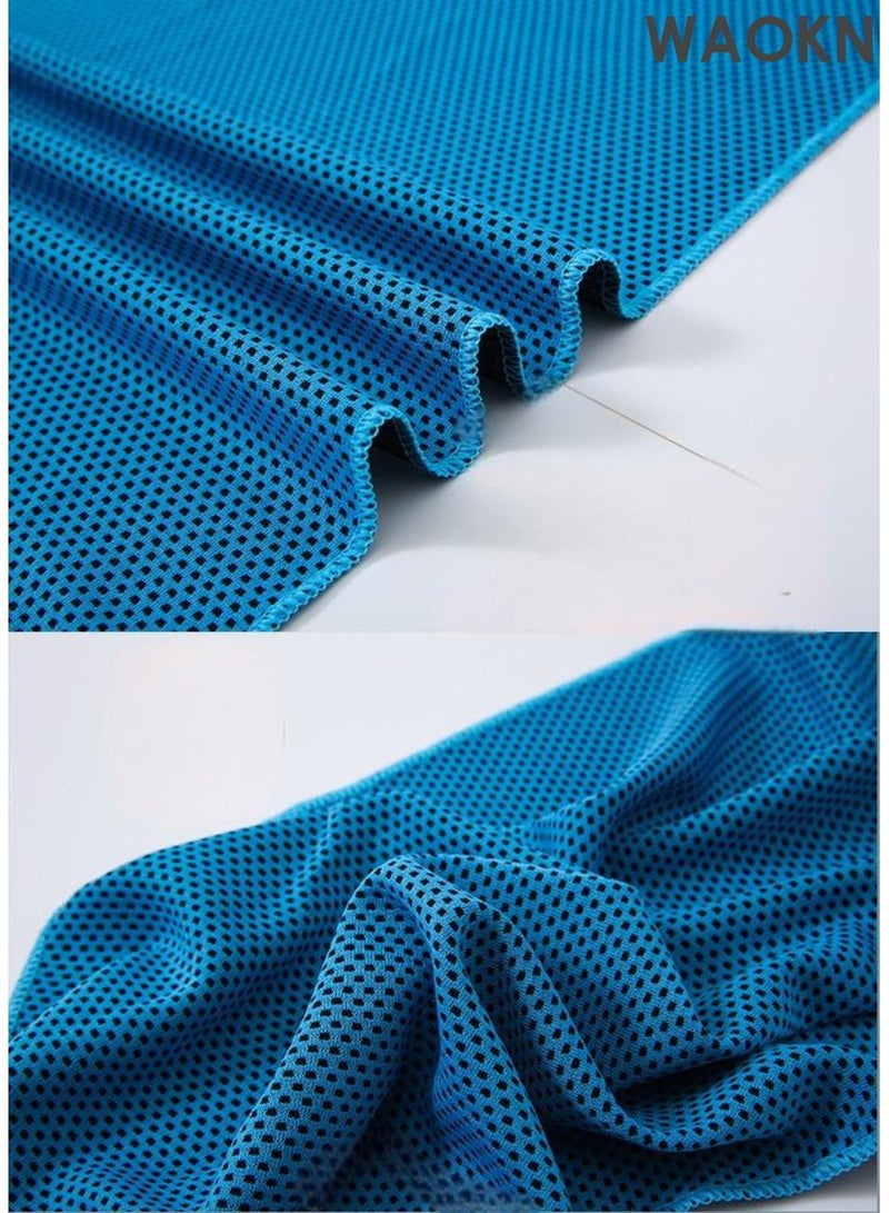 WAOKN 4-pack cooling towels, sweat absorbing ice silk towels, ice sensitive ice towels, soft and breathable sports towels, can be used as quick drying towels for yoga, Pilates, golf, gym, camping, hiking and other exercise activities. - Image 5