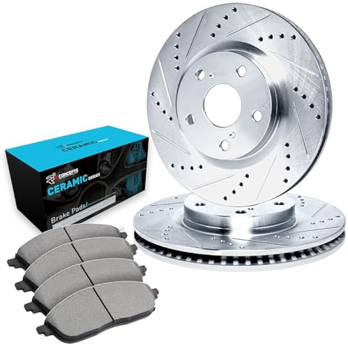 ريحني مفاهيم R1 مجموعة الفرامل والدوارات الخلفية ولوحات الفرامل الخلفية دوارات وفوسادات الفرامل ولوحات الفرامل السيراميكية تناسب إنفينيتي EX35 EX37 G25 G35 G35 M35 M45 Q40 QX50 نيسان 35Z 37Z ماكسيما - Image 2