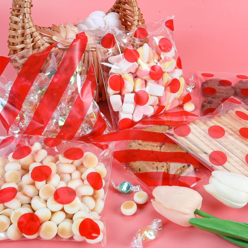 CUDICY 200pcs Cellophane Bags 5.5x5.5 Self Sealing Cookie Bags for Packaging Cellophane Treat Bag for Gift Giving Packaging Christmas Valentines Candy Goodie Homemade Bakery - Image 5