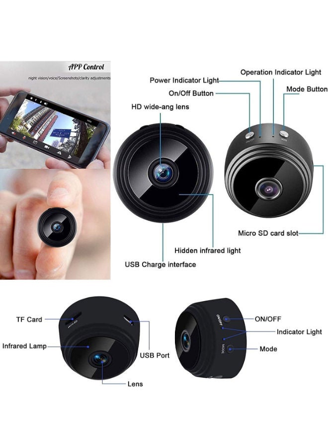 SHOPI Mini WiFi Camera Security Camera HD 1080P Wireless Portable Small Camera Mini Camera with Motion Detection and Night Version Home Nanny Cam Video Recorder for Room