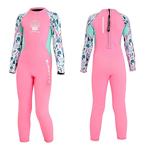 MWTA Wetsuit for Kids Boys Girls 2.5mm Neoprene Thermal Swimsuit Fullsuit Wet Suits Long Sleeve for Toddler Child Junior Youth Swimming, Diving, Surfing Pink-XL - Image 2
