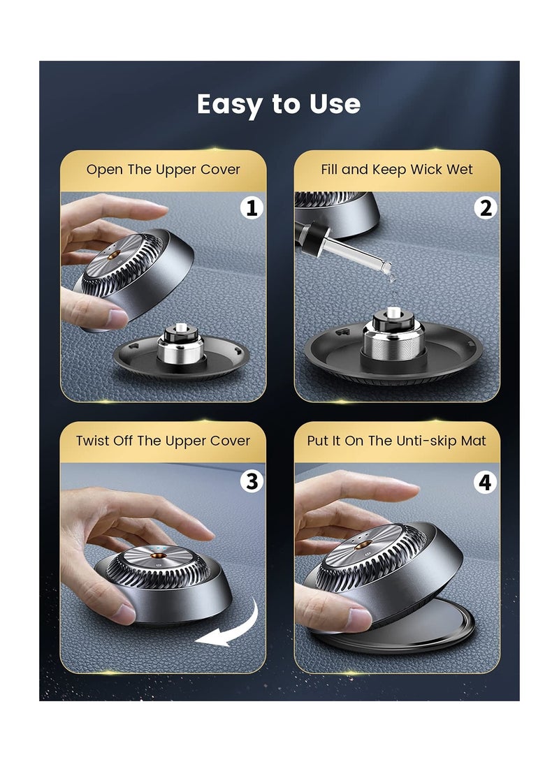 KASTWAVE Car Air Fresheners, Car Essential Oil Diffuser with 2 Natural Essential Oils,A New Smell Experience By Atomization for Family Vehicle Vacation Black - Image 2