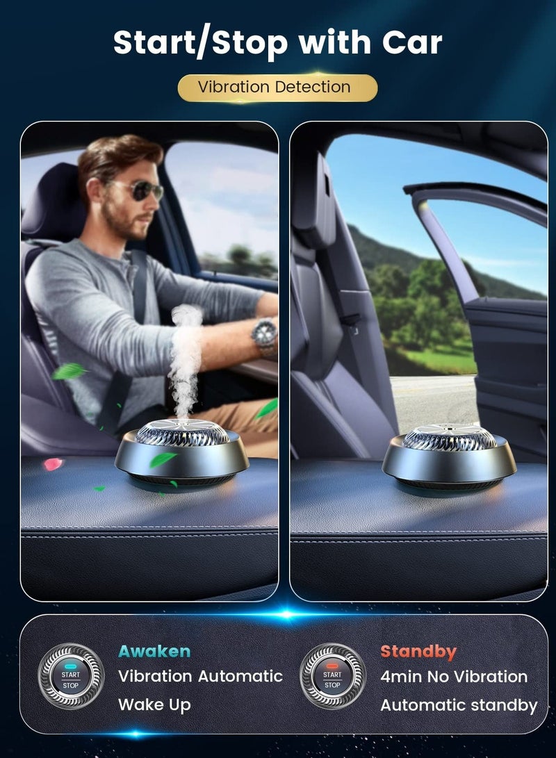KASTWAVE Car Air Fresheners, Car Essential Oil Diffuser with 2 Natural Essential Oils,A New Smell Experience By Atomization for Family Vehicle Vacation Black - Image 5