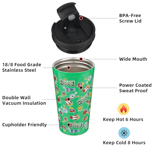 BJPKPK 18oz Stainless Steel Insulated Tumbler With lid And Straw Travel Coffee Thermal Tumblers Cup For Women And MenGame - Image 3