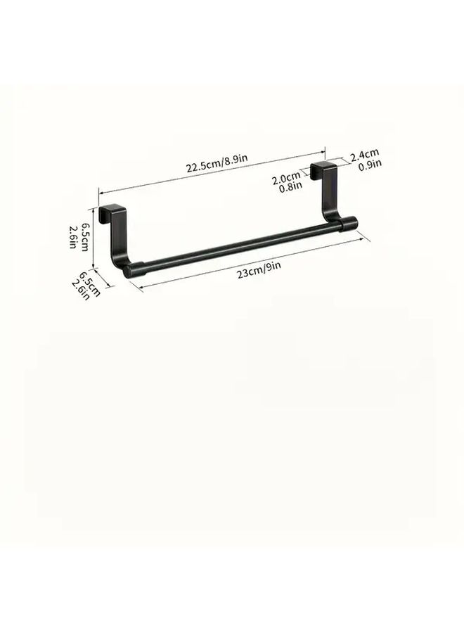 Large Black Wall Mounted No Drill Bathroom Shelf Towel Rack Space Saving Organizer - Image 3