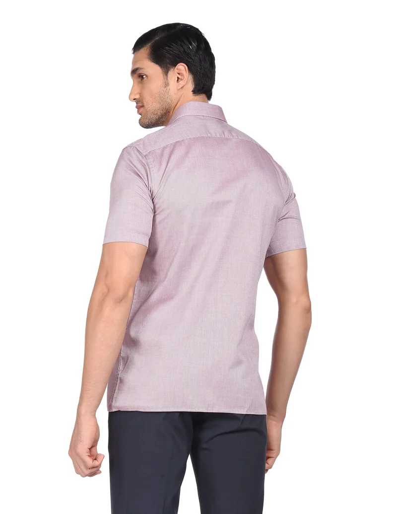 Arrow Maroon Pure Cotton Oxford Weave Shirt for Men | Best Price UAE