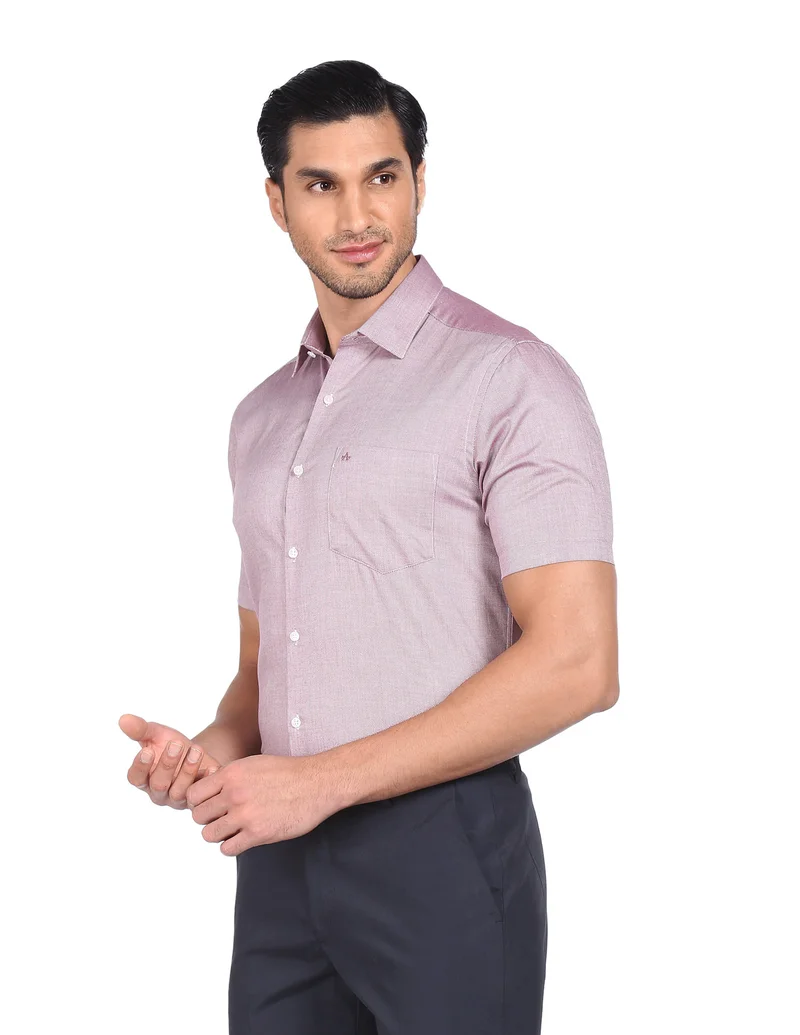 Arrow Maroon Pure Cotton Oxford Weave Shirt for Men | Best Price UAE