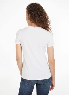 TOMMY HILFIGER Women's Heritage Crew Neck T-Shirt, White  - Image 3