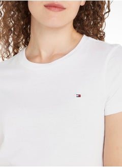 TOMMY HILFIGER Women's Heritage Crew Neck T-Shirt, White  - Image 4
