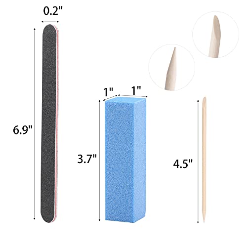 Tbestmax 100 Pcs Orange Sticks for Nails Double Sided Multi Functional Wooden Cuticle Pusher Stick 6 Pcs 100180 Grit Nail Files and 6 Pcs Buffer Block - Image 5