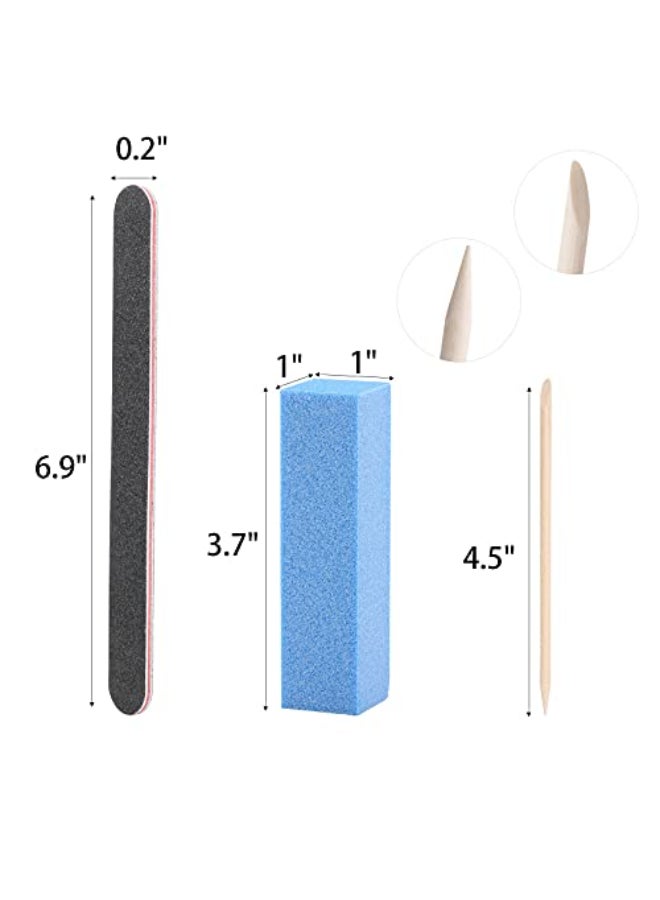 Tbestmax 100 Pcs Orange Sticks for Nails Double Sided Multi Functional Wooden Cuticle Pusher Stick 6 Pcs 100180 Grit Nail Files and 6 Pcs Buffer Block - Image 4