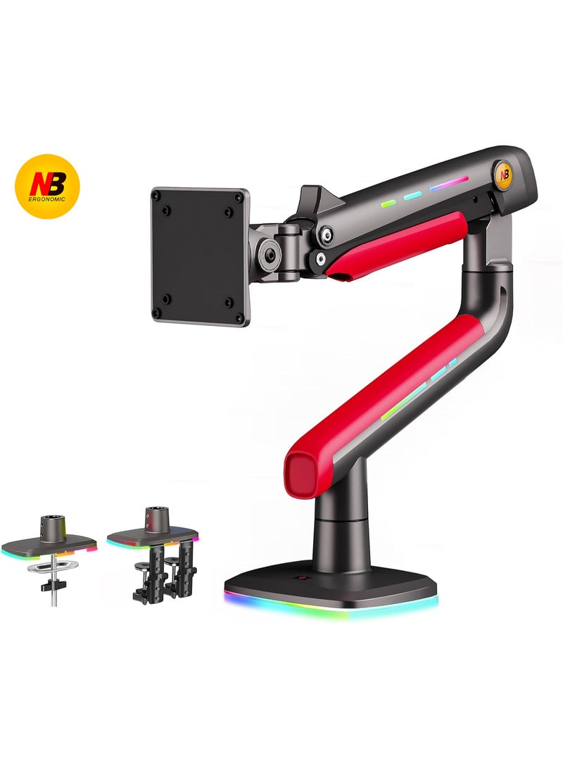 NB ERGONOMIC RGB Gaming Monitor-arm for Flat/Ultrawide/Curved Monitors 32 to 60 inch, Heavy Duty Stand Load up to 20 kg, VESA 75/100 mm Monitor-Mount L50 - Image 1
