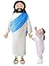 Yelakey Giant Jesus Plush 6 Ft Jesus Stuffed Doll Plushie Toy Christian Pillow Religious Decoration Gift for Christening Easter Blue - Image 3