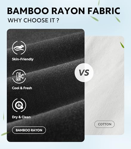 DAVID ARCHY دايفيد آرتشي ملابس داخلية للرجال مصنوعة من الرايون من الخيزران 7 قطع، بوكسر بريفز بخصائص امتصاص الرطوبة وبارد مع جيب دعم، بوكسرات ناعمة وقابلة للتمدد للرجال مع فتحة (L، أسود - 6.5'') - Image 2