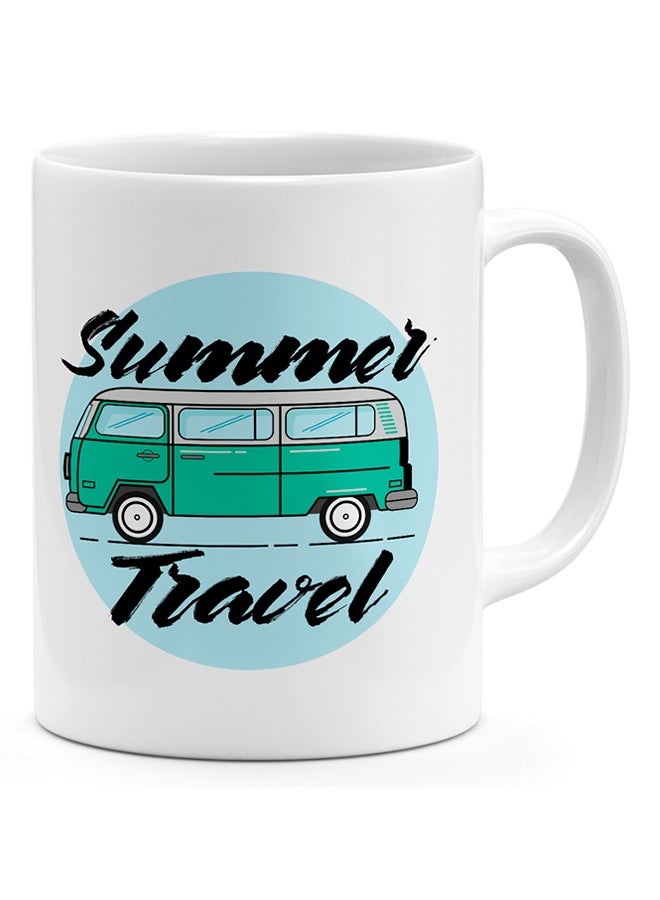 LIT Summer Travel RV Coffee Mug Ceramic White - Image 1