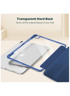 T I G O iPad Pro 13 Inch Case with Pencil Holder 2024 (M4/7th Gen), 2024 iPad Pro M4 13 Cover Clear Transparent Back, Soft TPU Bumper iPad M4 13 cover for A2925 A2926 A3007 Navy Blue  - Image 3