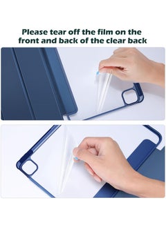 T I G O iPad Pro 13 Inch Case with Pencil Holder 2024 (M4/7th Gen), 2024 iPad Pro M4 13 Cover Clear Transparent Back, Soft TPU Bumper iPad M4 13 cover for A2925 A2926 A3007 Navy Blue  - Image 5