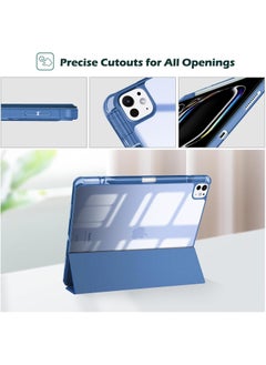 T I G O iPad Pro 13 Inch Case with Pencil Holder 2024 (M4/7th Gen), 2024 iPad Pro M4 13 Cover Clear Transparent Back, Soft TPU Bumper iPad M4 13 cover for A2925 A2926 A3007 Navy Blue  - Image 4