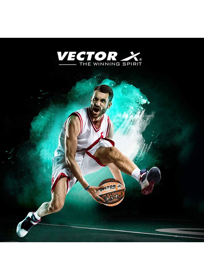 Vector X Power Basketball (Black/White/Blue, Size:5) | Rubber | Training| Indoor/Outdoor Court  - Image 3