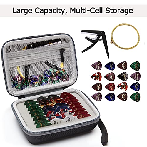 COOZOOM Guitar Pick Holder Case Compatible for Fender, ChromaCast, D'Addario, JIM DUNLOP, Bolopick, UNLP MUSICAL INSTRUMENT Guitar Accessories, All Size Picks Storage Pouch Box-Bag Grey - Image 2