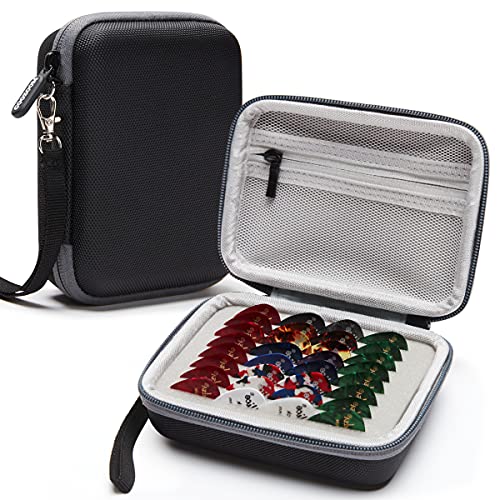 COOZOOM Guitar Pick Holder Case Compatible for Fender, ChromaCast, D'Addario, JIM DUNLOP, Bolopick, UNLP MUSICAL INSTRUMENT Guitar Accessories, All Size Picks Storage Pouch Box-Bag Grey - Image 1
