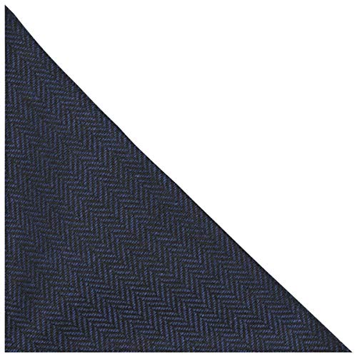 King & Priory Midnight Blue & Black Herringbone Pocket Square, Handkerchief - Image 2