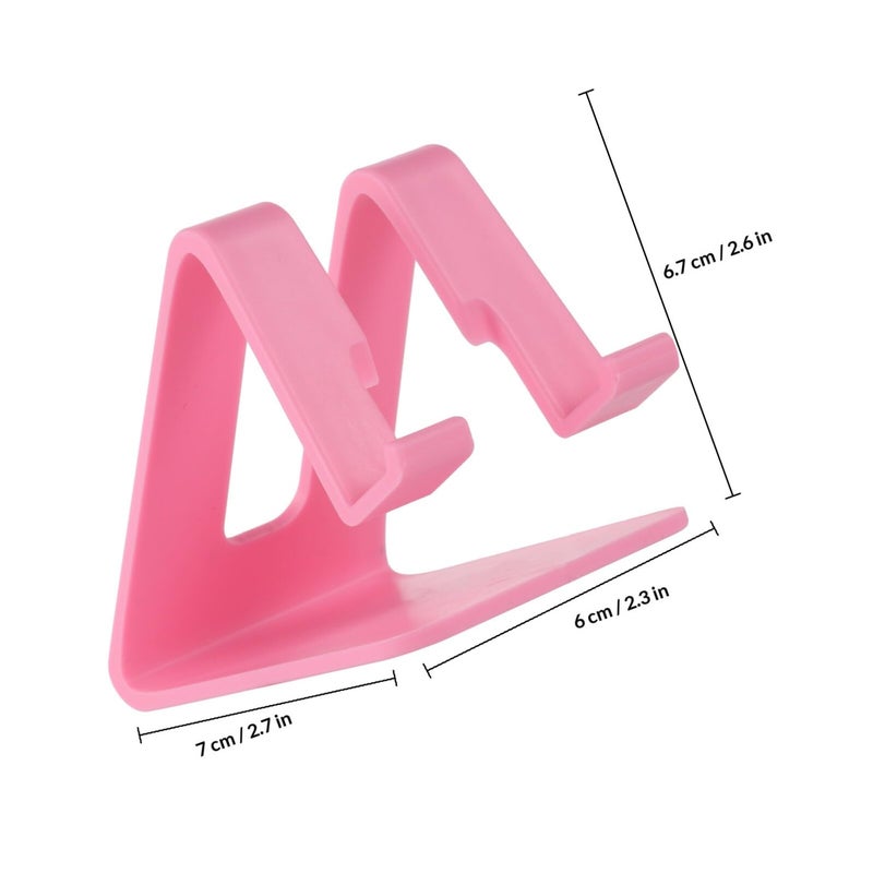 Pink Plastic Desktop Phone Tablet Stand Holder Stable Support For Video Viewing - Image 3