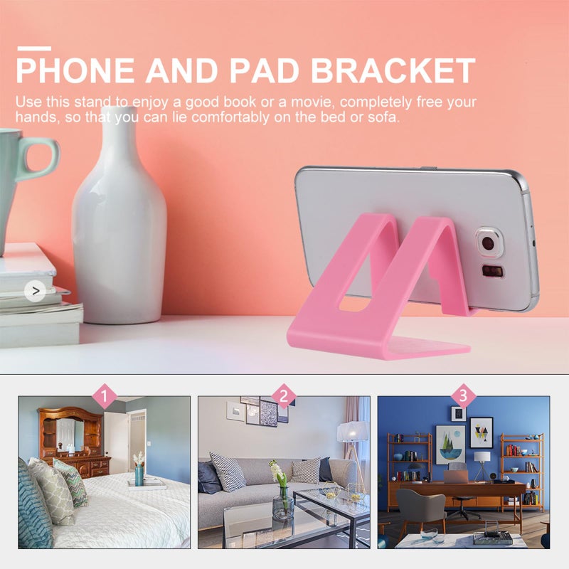 Pink Plastic Desktop Phone Tablet Stand Holder Stable Support For Video Viewing - Image 5